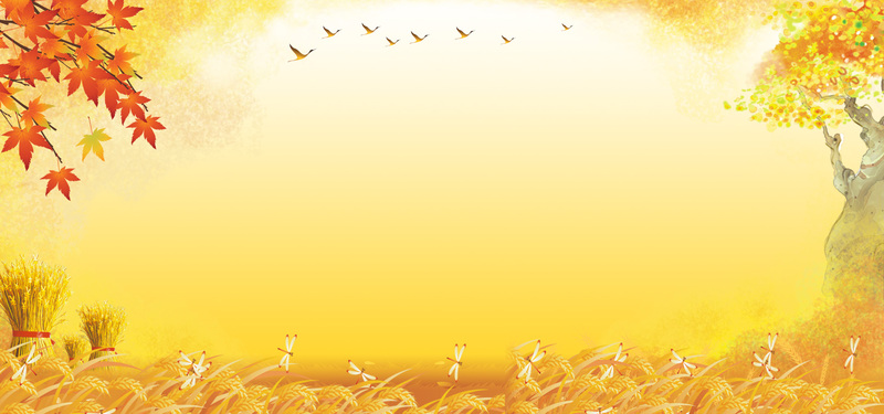 电商狂欢盛宴，大尺寸金黄色麦地背景banner，高清JPG/PSD设计素材免费下载