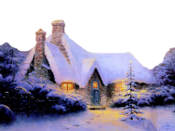 圣诞夜大雪纷飞，高清PNG透明图片素材，节日氛围满满，免费下载