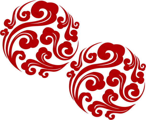 中国风祥云圆形纹理PNG透明图片，精美装饰元素与设计素材