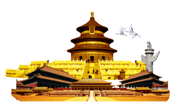 北京天坛PNG透明图片，高清中国风装饰元素，免费下载素材