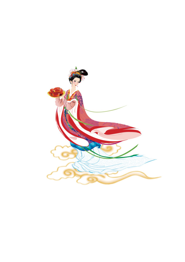 中秋节嫦娥PNG透明图及PSD设计素材，高清下载