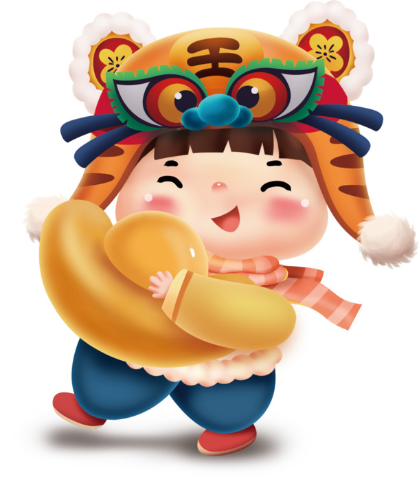福气虎娃PNG/PSD设计素材，高清透明动物元素，一键下载！