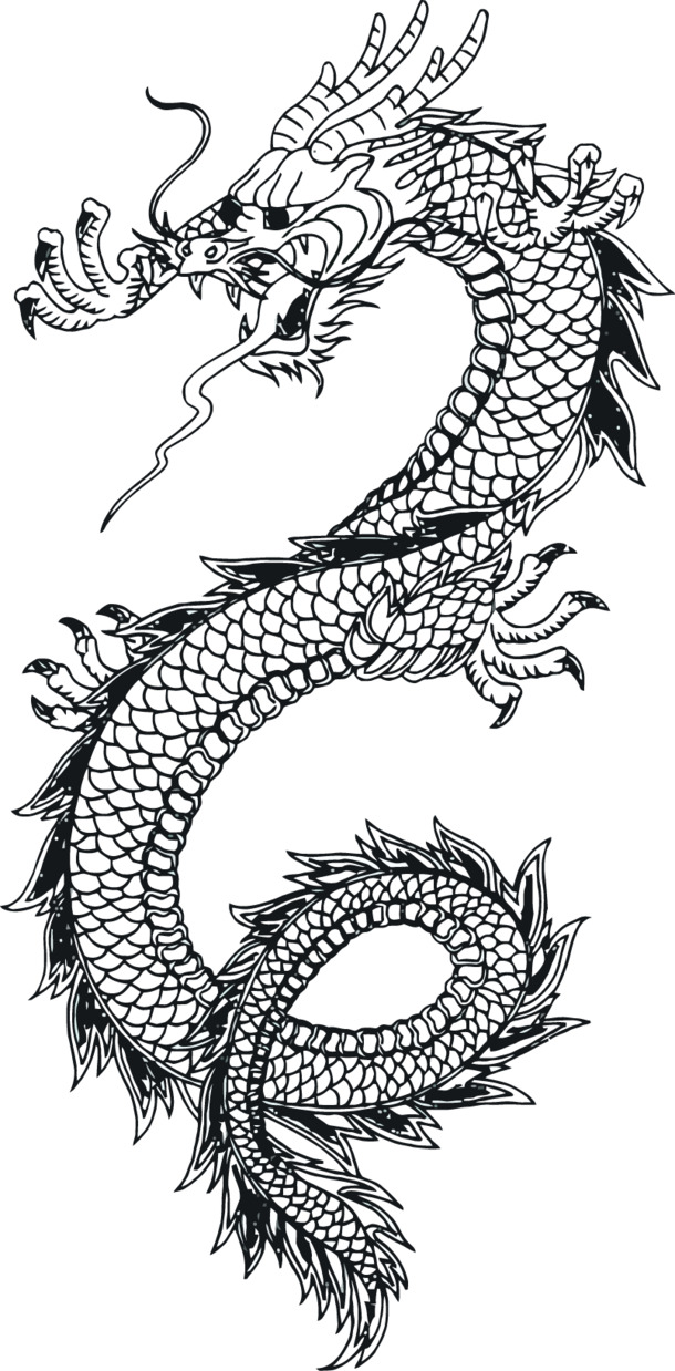 中国风龙纹矢量手绘，高清PNG透明图片，AI格式设计素材，免费下载