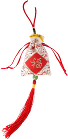 端午节红色福字锦囊PNG素材，高清透明图片，节日元素设计下载