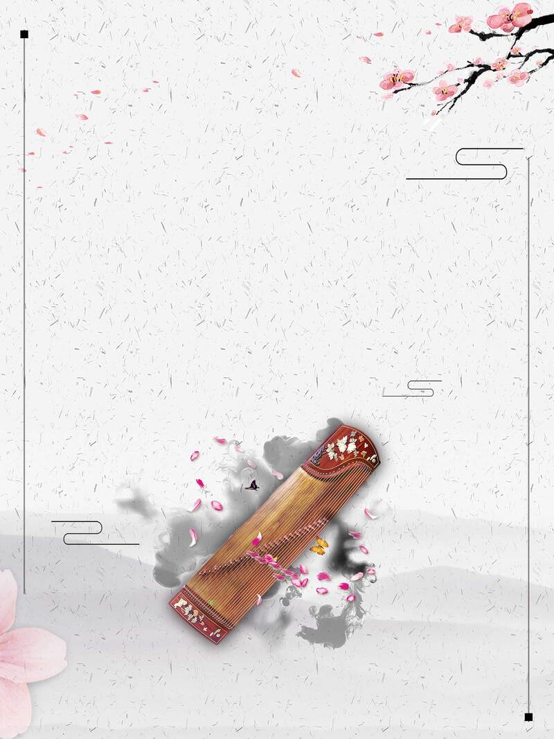 中国风古筝图片下载，高清JPG与复古PSD设计素材