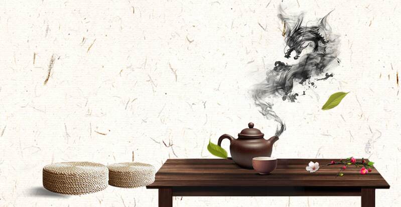 茶道文化，复古中国风茶具背景图，高清JPG/PSD设计素材下载