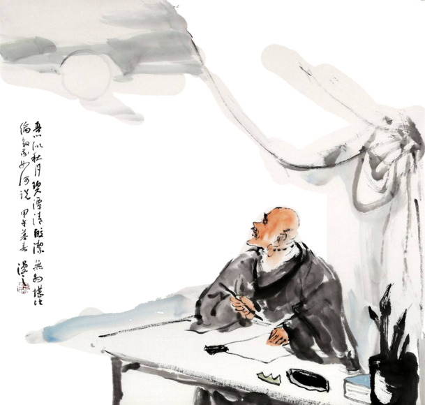 古风装饰元素，水墨写字高清PNG透明图，中国风设计素材下载