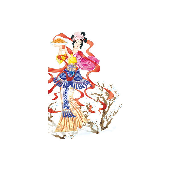 中秋佳节必备，仙女月饼高清PNG透明图片，中秋节日设计素材免费下载