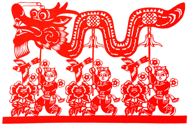 春节舞龙习俗，精美PNG透明图片，中国风设计素材，一键下载
