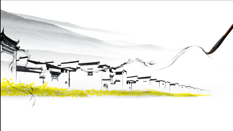中国风徽派建筑背景模板，复古高清JPG图片设计素材下载