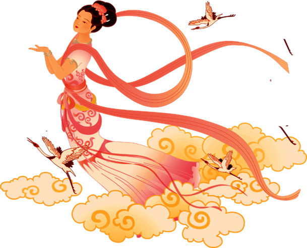 中秋佳节欢庆，天仙促销PNG透明图片素材，节日元素丰富，高清下载！