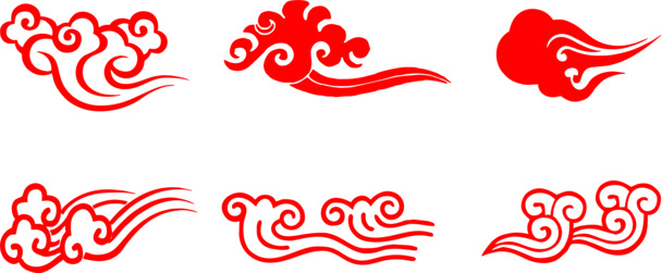 中国风祥云PNG透明图片，高清装饰元素，设计素材下载