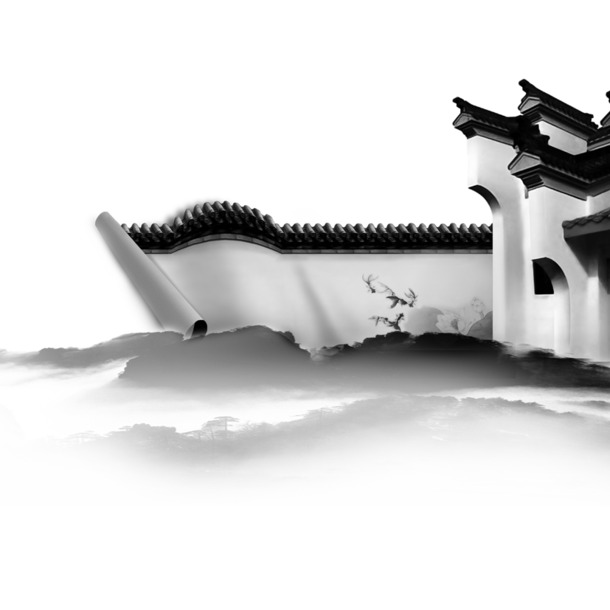 中国风水墨PNG透明图，高清装饰元素，设计素材任你下载