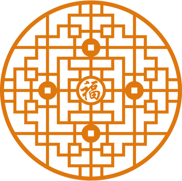 圆形古风窗棂PNG透明图片，古典装饰元素，中国风设计素材下载