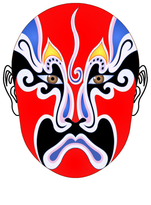 戏曲脸谱高清PNG素材，中国风装饰元素，透明图片设计下载