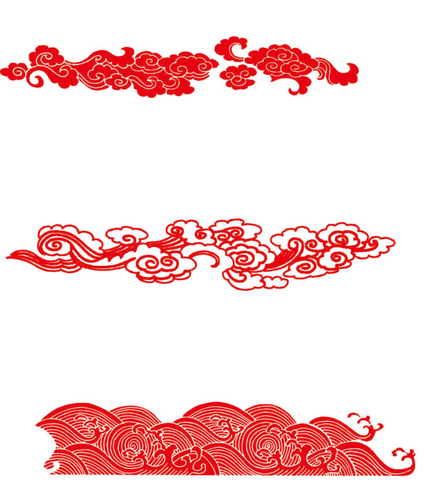 中国风红色祥云底纹PNG素材，高清透明，设计元素丰富，免费下载