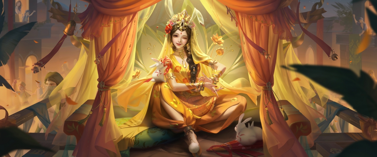 王者荣耀绝美壁纸，公孙离玉兔公主4K高清带鱼屏，3440x1440畅享下载