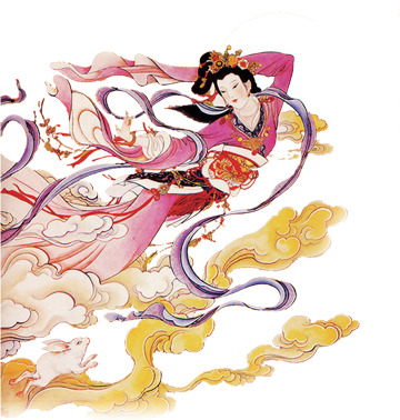 中秋节嫦娥PNG透明图，高清节日元素，设计素材免费下载