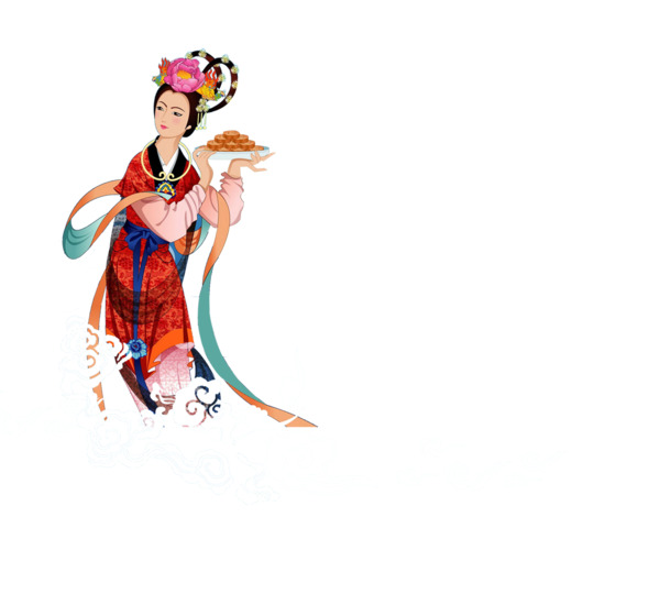中秋佳节嫦娥PNG素材，高清透明图片，创意节日元素免费下载