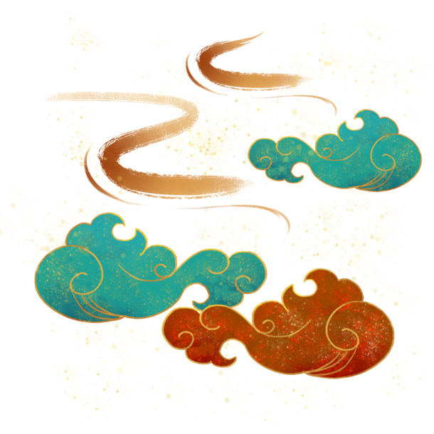 中国风插画素材，祥云高清PNG透明图片，精美装饰元素，免费下载