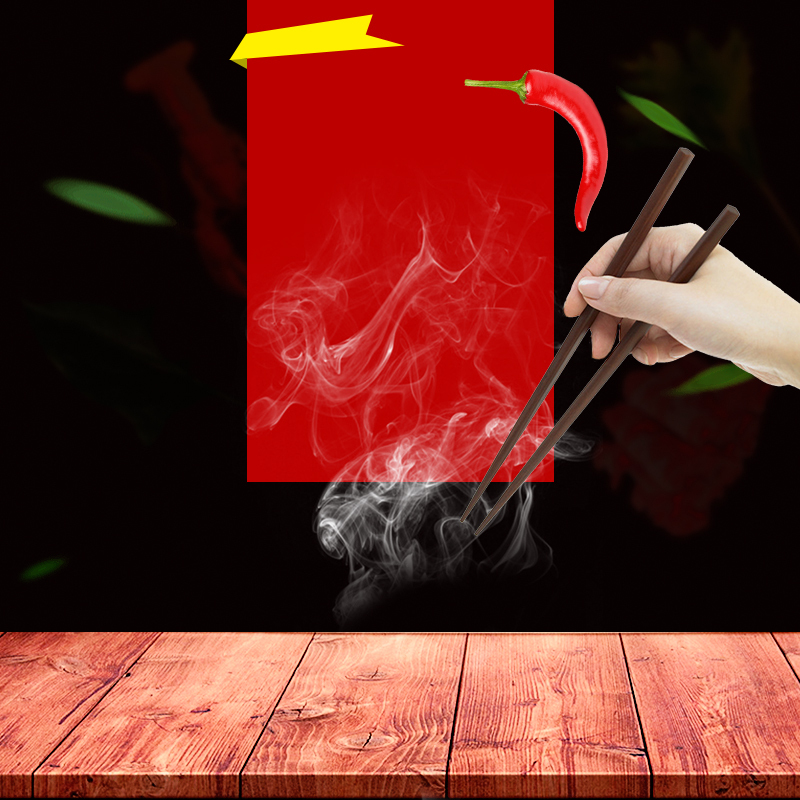 白色烟雾火锅PSD分层主图，复古中国风美食促销素材，高清JPG下载