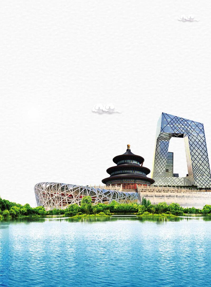 中国风北京印象海报背景设计素材，简约复古PSD/JPG高清下载