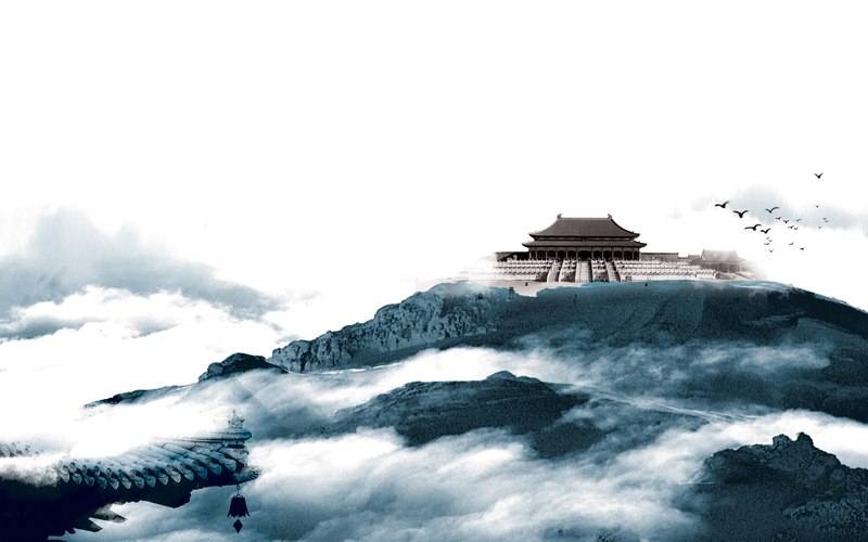 中国风山水画背景高清JPG素材，复古设计图片免费下载