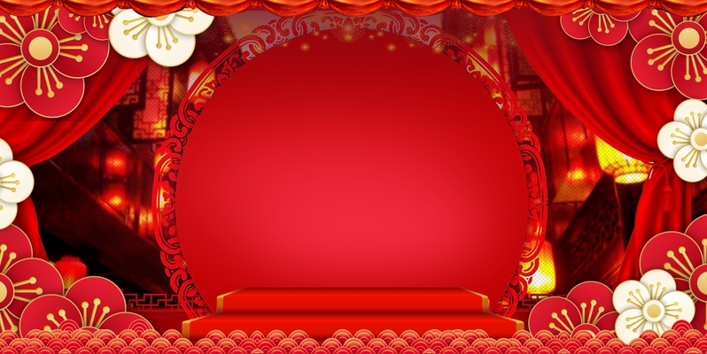猪年复古中国风吉祥背景JPG图片，高清素材免费下载