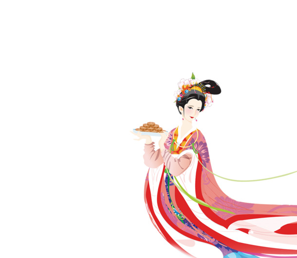 中秋佳节，仙女月饼PNG透明图，高清素材下载，助力节日设计