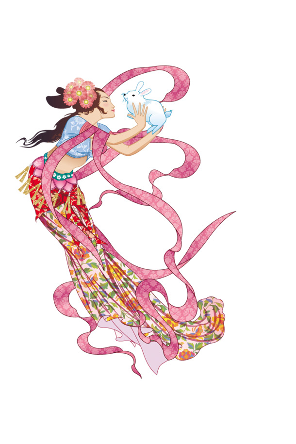 中秋节嫦娥PNG透明图片，高清节日元素，设计素材免费下载