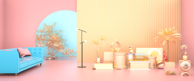 C4D科幻绚丽背景，复古中国风JPG高清图片素材，免费下载