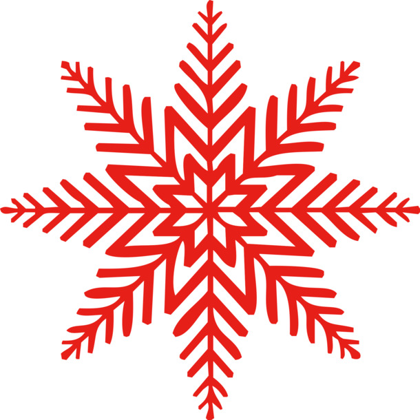 红色雪花矢量图，高清PNG透明素材，圣诞新年节日元素，AI格式免费下载
