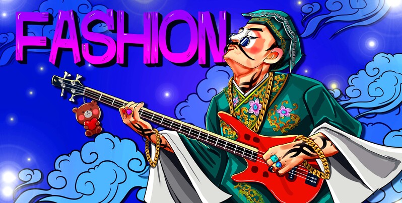 国潮京剧丑角双十一电商插画，复古中国风高清JPG/PSD设计素材下载