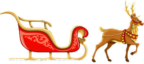 圣诞雪橇PNG透明图，高清节日元素，免费下载设计素材