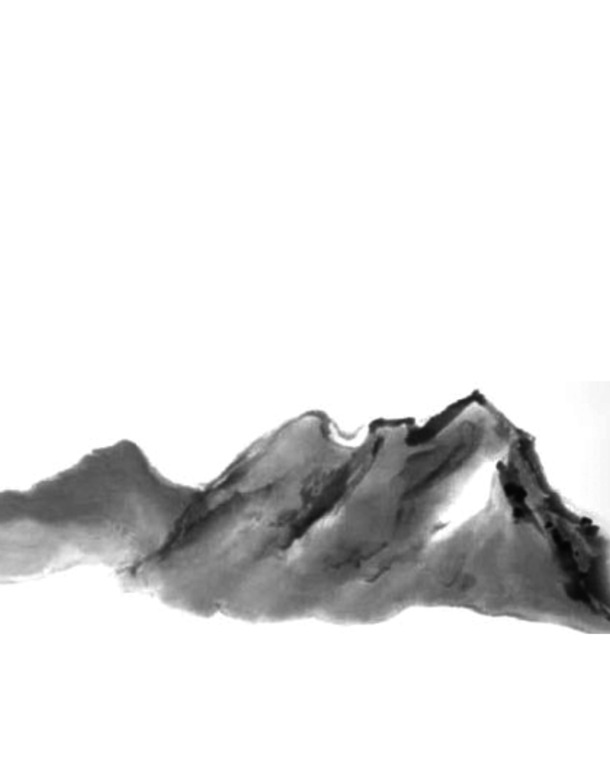 水墨山脉PNG透明图，中国风装饰元素，高清素材免费下载