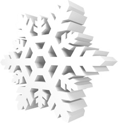 创意白色卡通雪花PNG透明图，高清节日素材下载