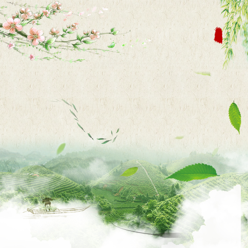 淡雅茶园，中国风复古茶叶PSD分层主图背景，高清JPG设计素材下载
