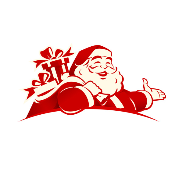 红色圣诞老人PNG透明图，高清节日元素，AI格式设计素材免费下载