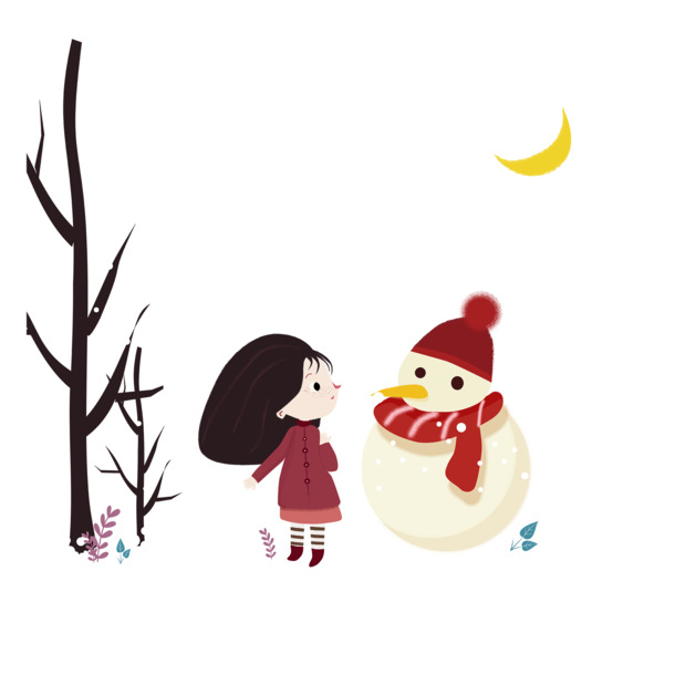 圣诞冬至双节庆，小雪人PNG高清透明图，节日设计素材免费下载