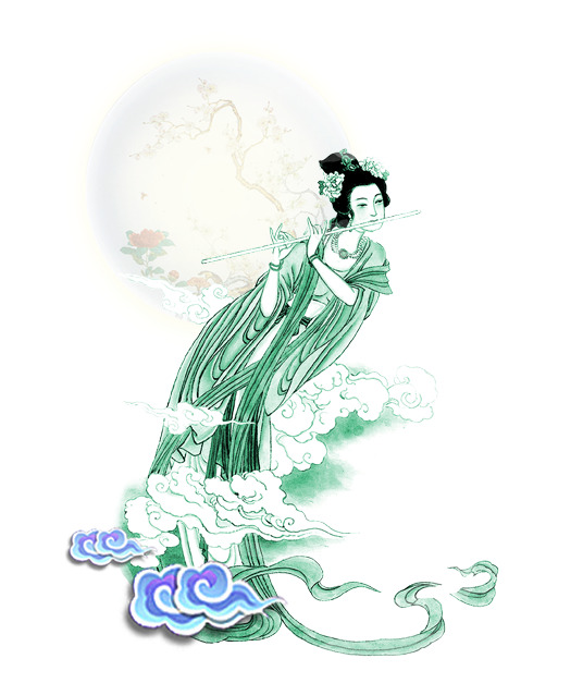 中秋佳节必备，嫦娥奔月PNG透明图片，PSD设计素材免费下载