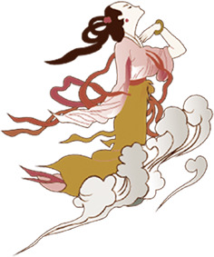 中秋手绘美女PNG透明图，中国风节日元素，高清素材免费下载