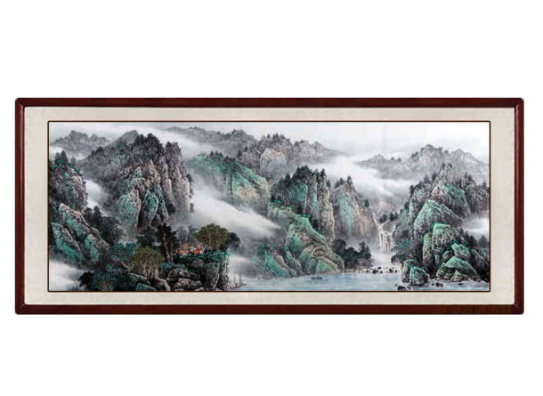 中国风山水画PNG透明高清素材，装饰元素设计下载