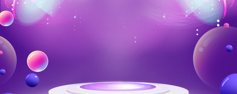 双11卡通星球紫色Banner，高清JPG+PSD设计素材下载