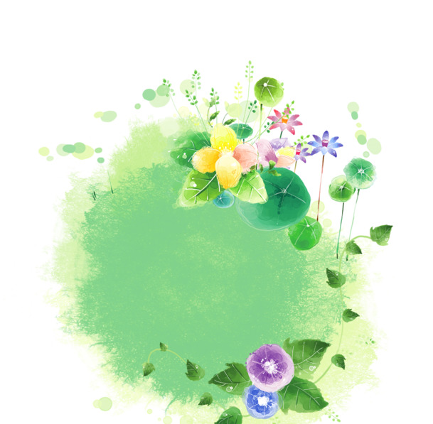 高清PNG透明荷叶草花卡通图片，节日元素设计素材，免费下载