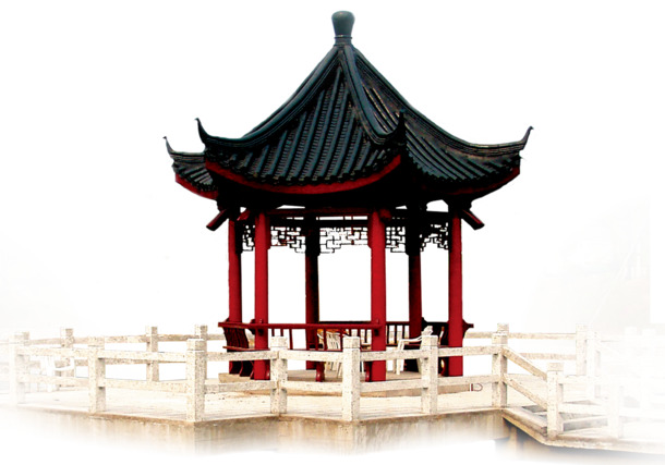 中国风凉亭PNG透明图，高清装饰元素，设计素材免费下载
