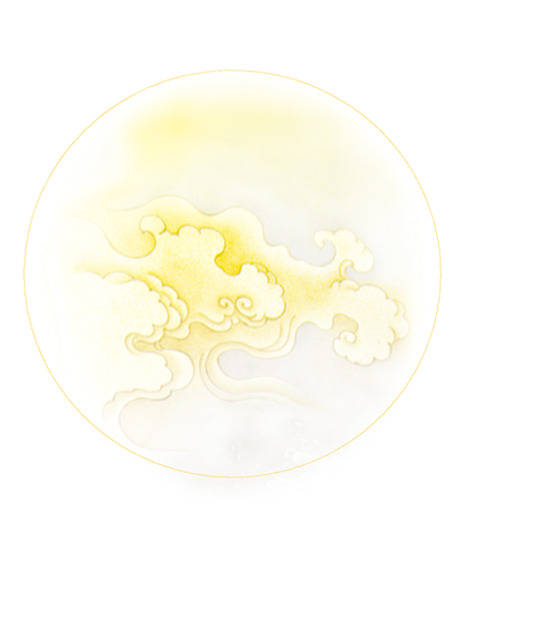 七夕与中秋双节元素，高清PNG黄色月亮祥云图片，透明设计素材免费下载