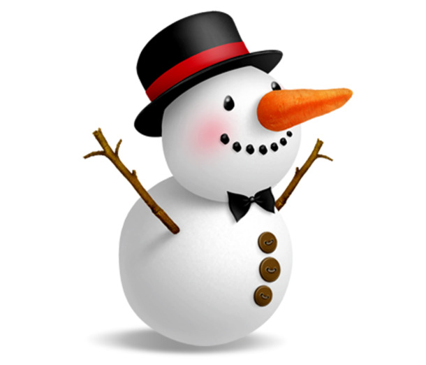 纽扣雪人PNG透明图，圣诞节日元素，高清设计素材下载