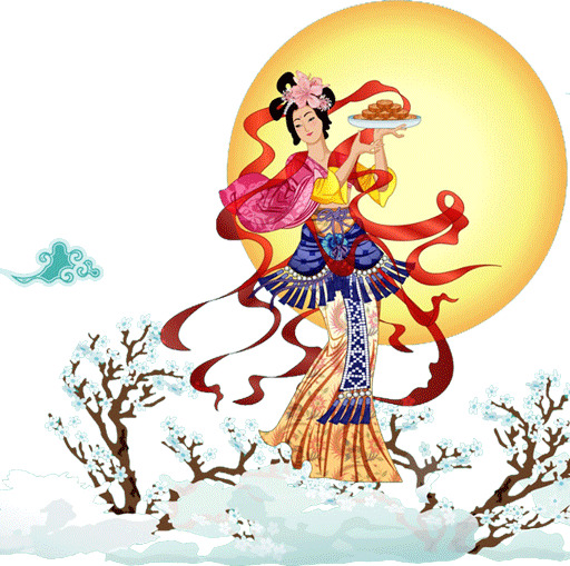 中秋节必备，嫦娥奔月高清PNG透明图片，精美节日元素设计素材免费下载