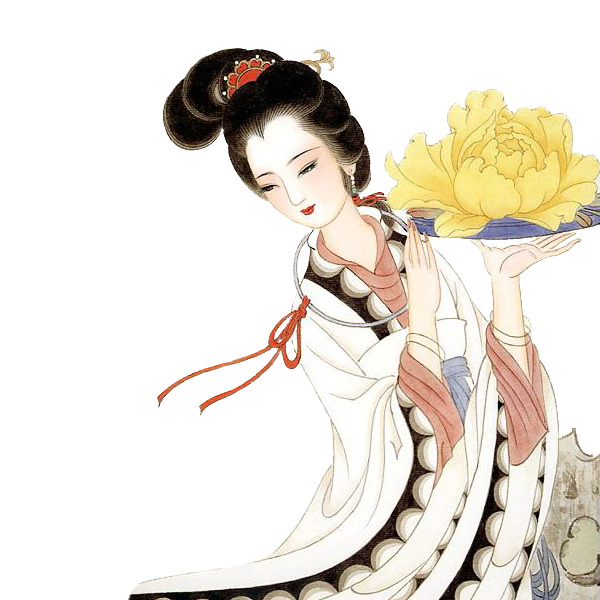 古代仕女图PNG透明高清素材，中国风装饰元素，免费下载