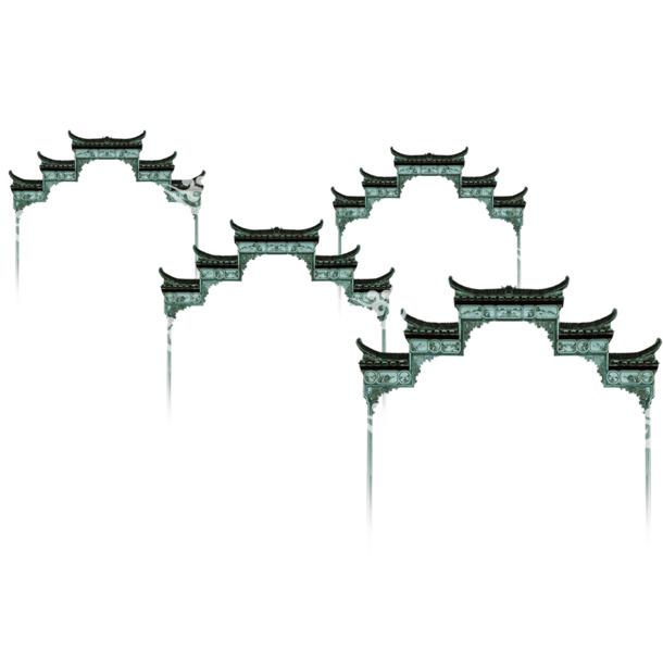 中国风灰色建筑装饰PNG透明图片，高清设计素材，免费下载